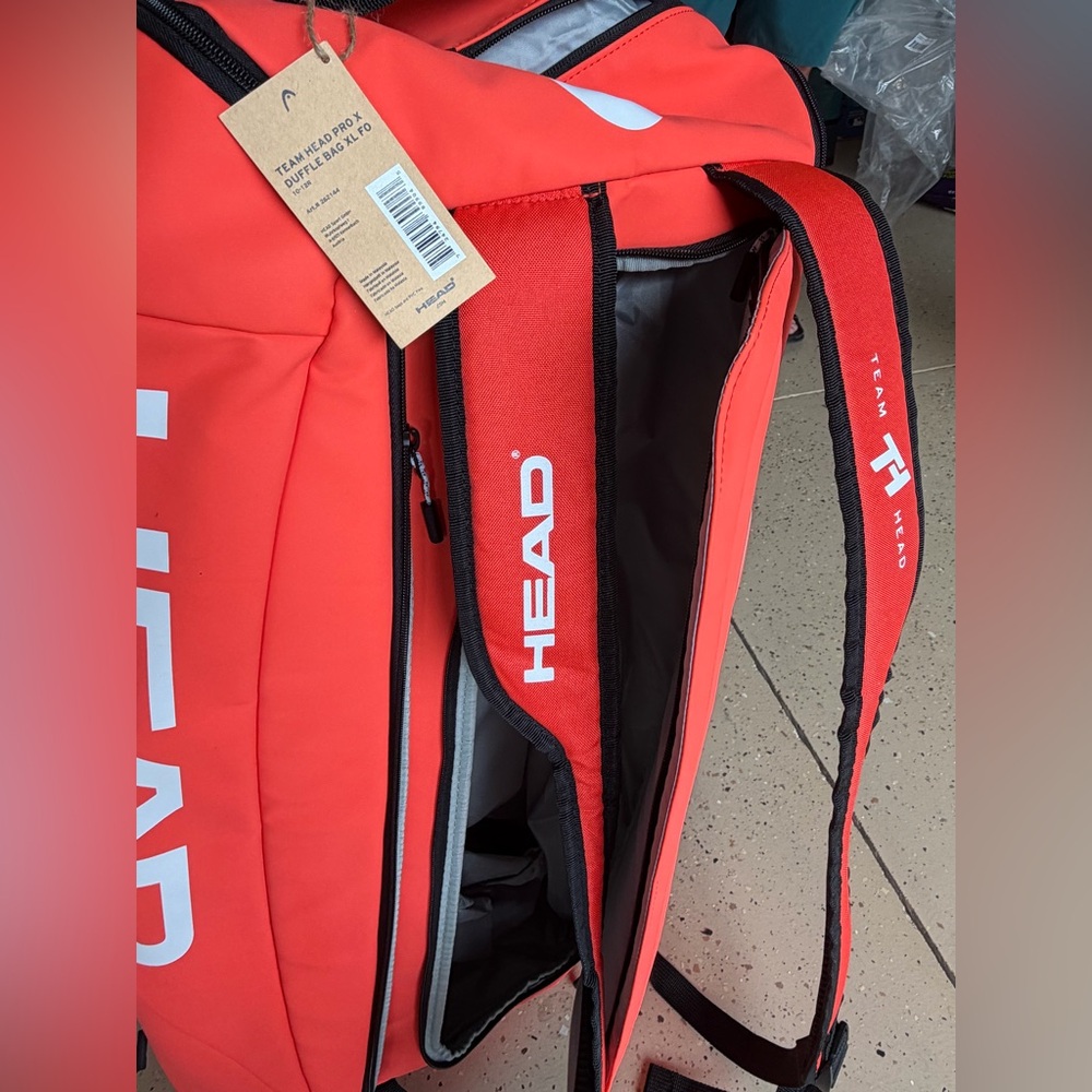 HEAD Vibrant Orange and Black Duffel Bag XL for 10/12 rackets